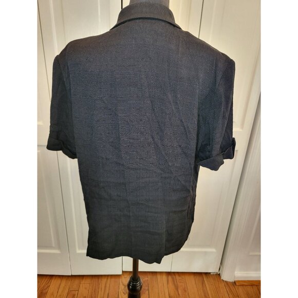 Vintage 90s/Y2K Black Floral Embroidered Button Up Shirt 16 Whimsygoth Cottage - Picture 2 of 8